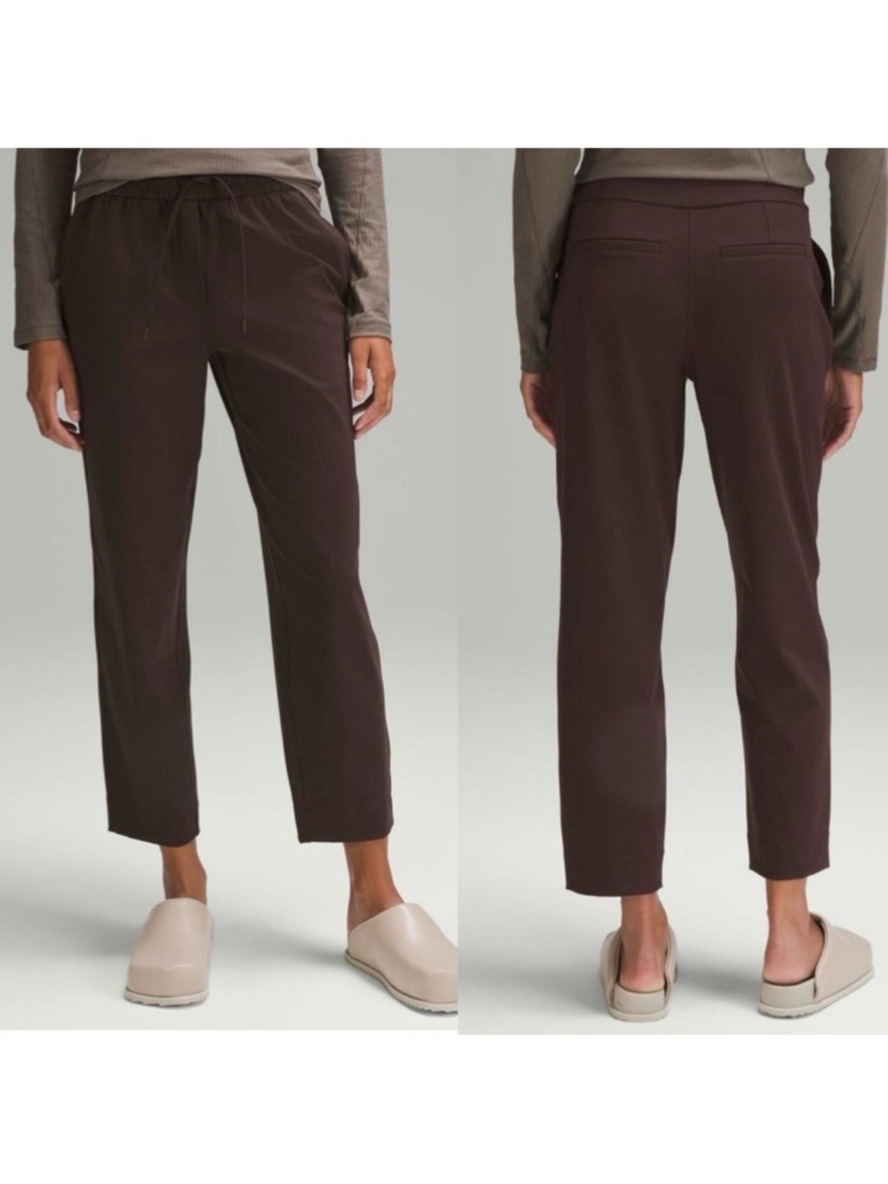 Lululemon Tapered-Leg Mid-Rise Pant 7/8 Length Luxtreme Espresso Brown